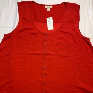 Style & Co Button Up Tank Red Sz. XL NWT - 012